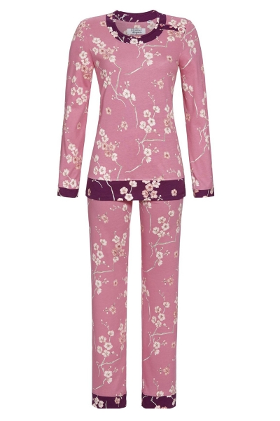 Çiçek Desenli Mor Kadın Pijama Takımı